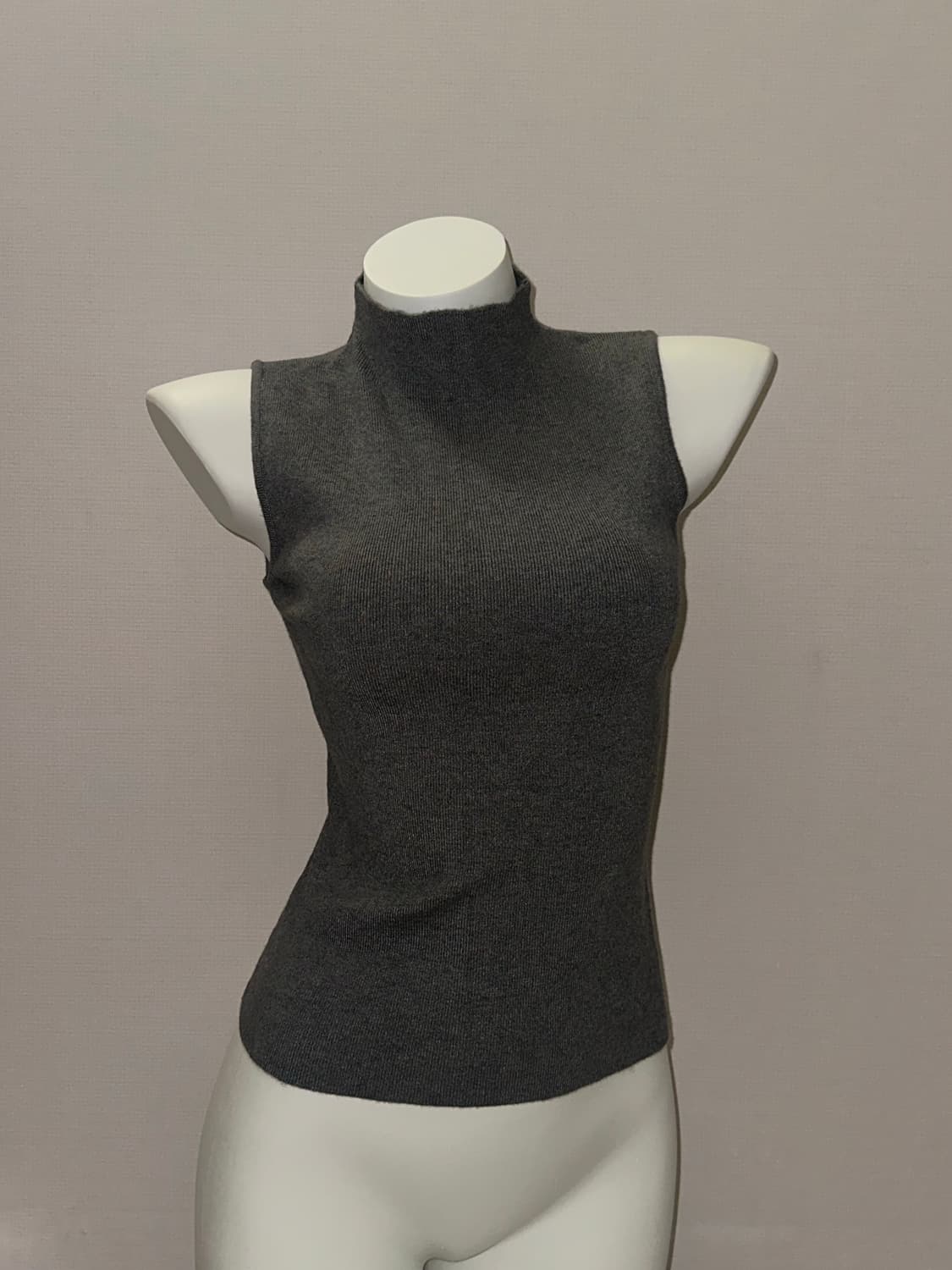 빈티지 반폴라 니트 슬리브리스 상품이미지3