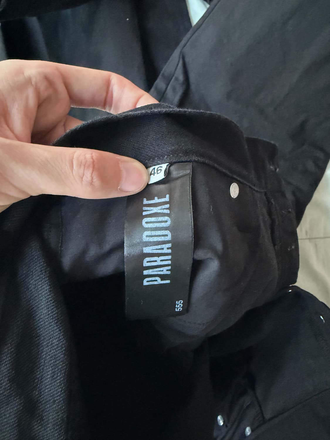 PARADOXE 파라독스 빅 배기 블랙 데님  46사이즈 상품이미지4