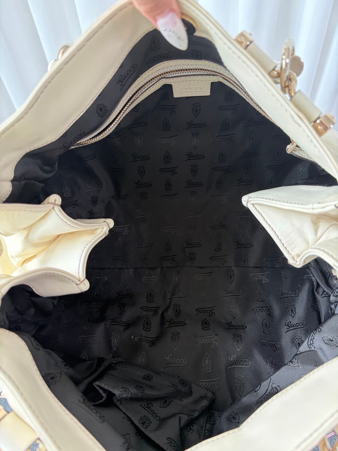 구찌 뱀부 핸들 아이보리 토트백 상품이미지5