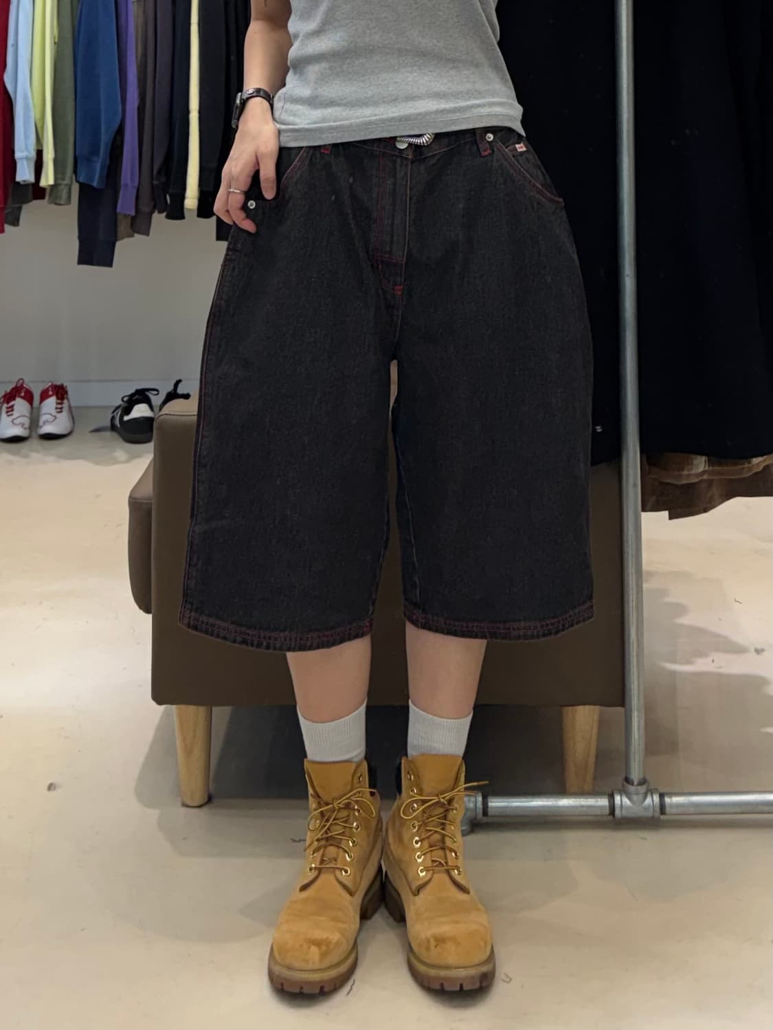 CHED-DA 데님 버뮤다 팬츠 상품이미지4