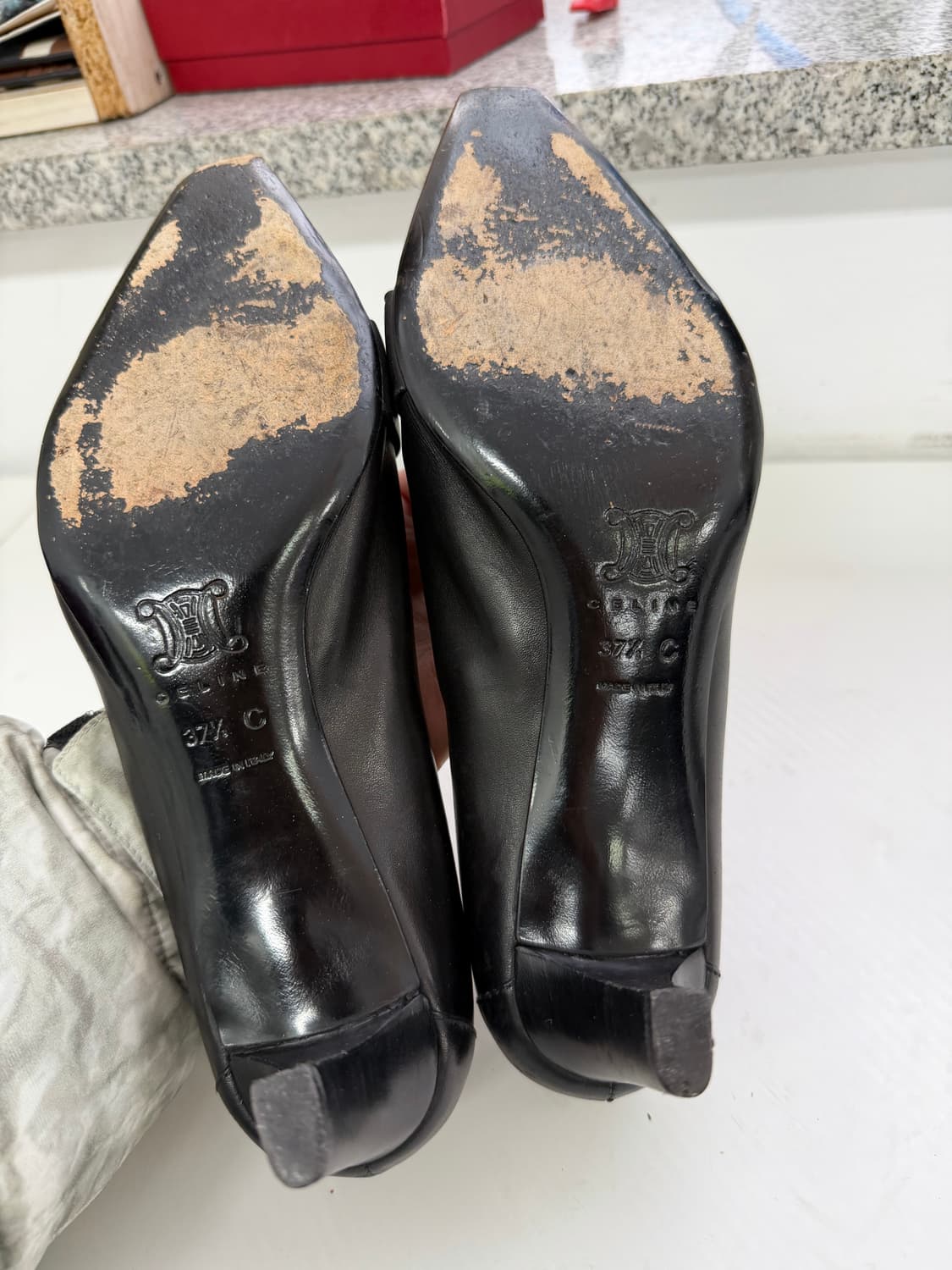 정품) 셀린느 블랙 레더 버클 로퍼 구두 37.5(245) 상품이미지9