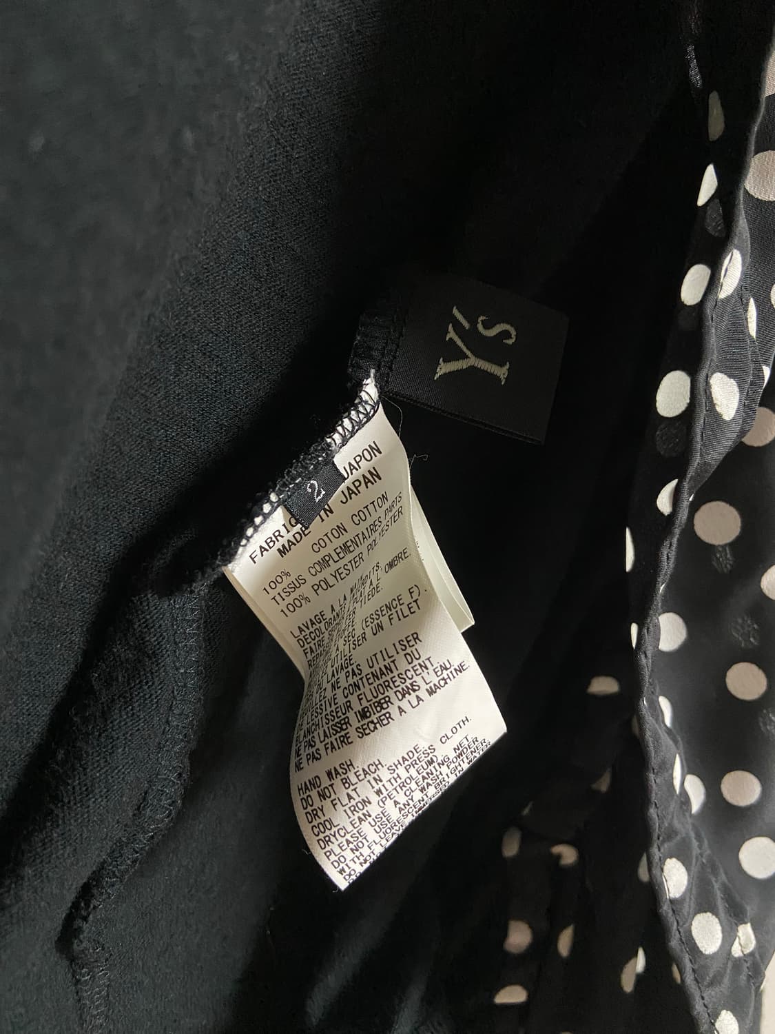 요지야마모토 Y’s 도트 스카프 레이어드 가디건 상품이미지10