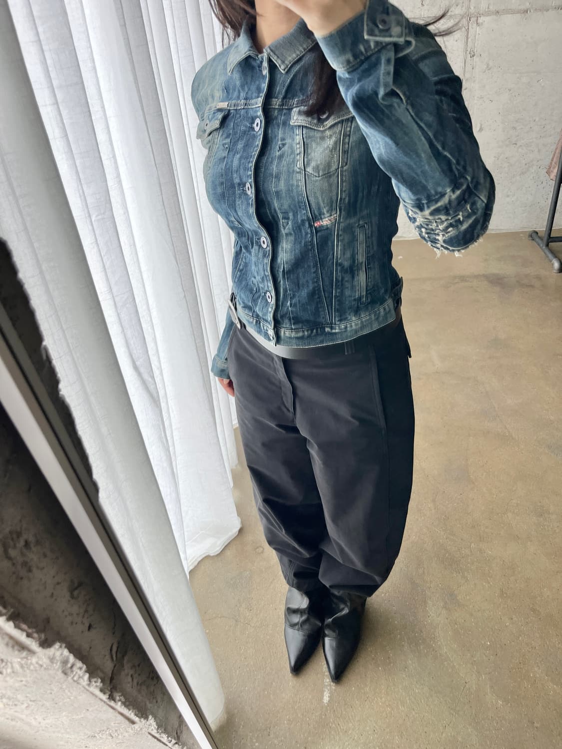 00s Diesel 디젤 엘보 립 데님 자켓 상품이미지4