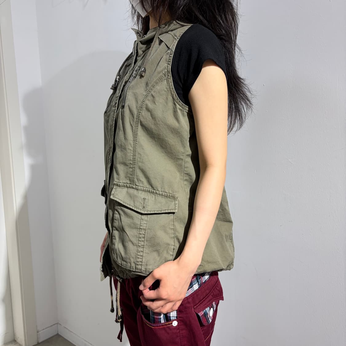 Jessy Logan 펑크 y2k 민소매 후드 자켓  상품이미지3