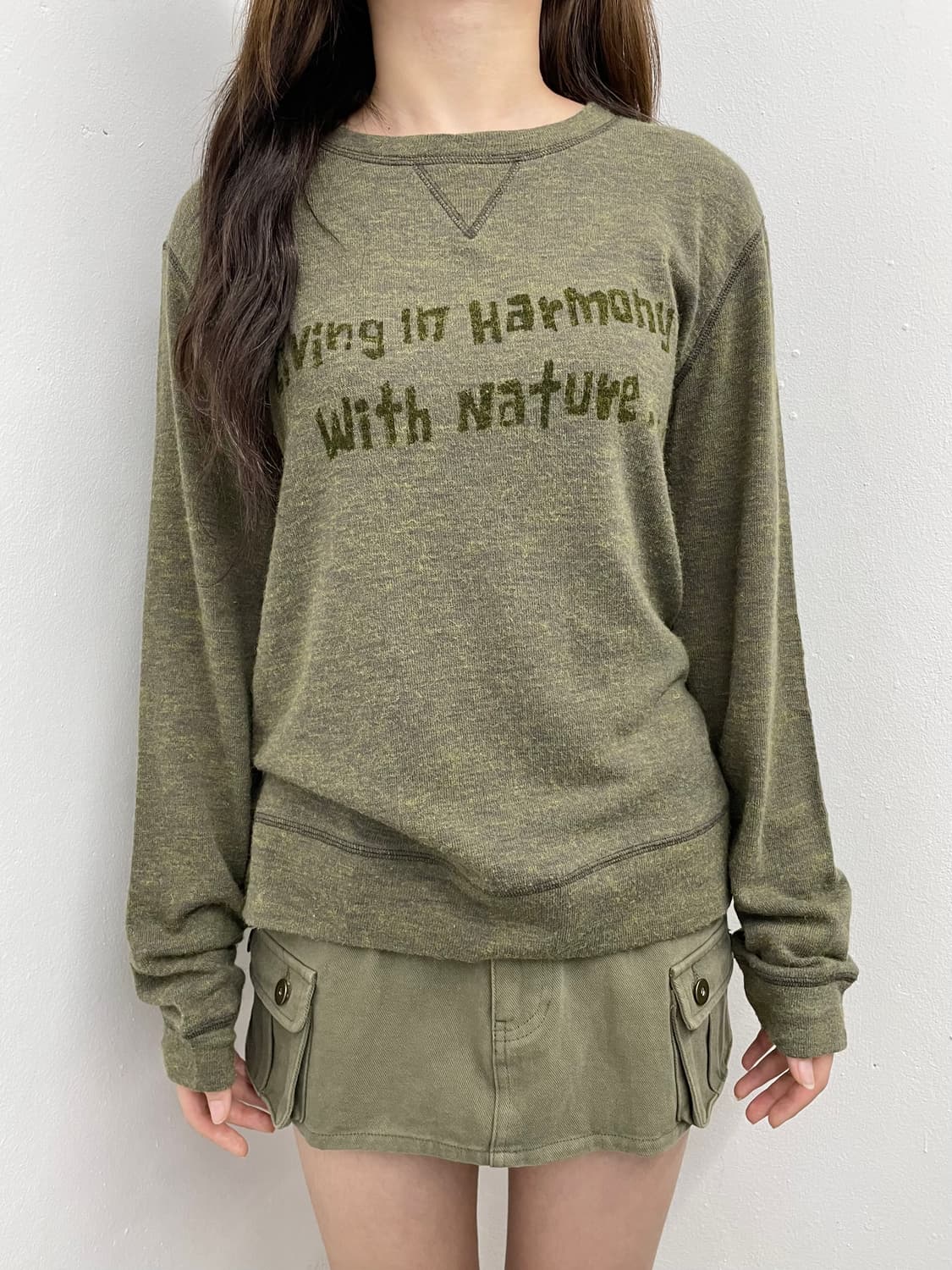 카키 레터링 슬리브 상품이미지2