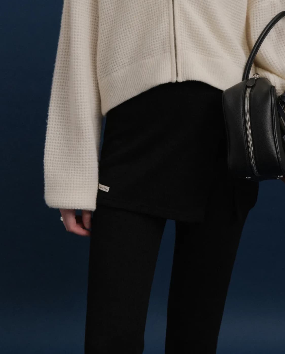 택o새제품) 포유어아이즈온리 Mary 랩 스커트 팬츠 블랙 ex M 상품이미지3