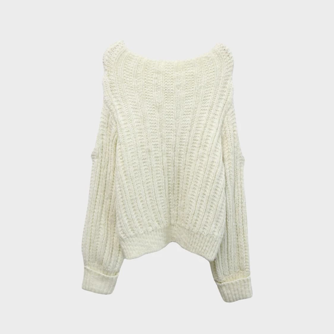 SNIDEL 오프숄더 아이보리 울혼방 니트 60365 상품이미지2