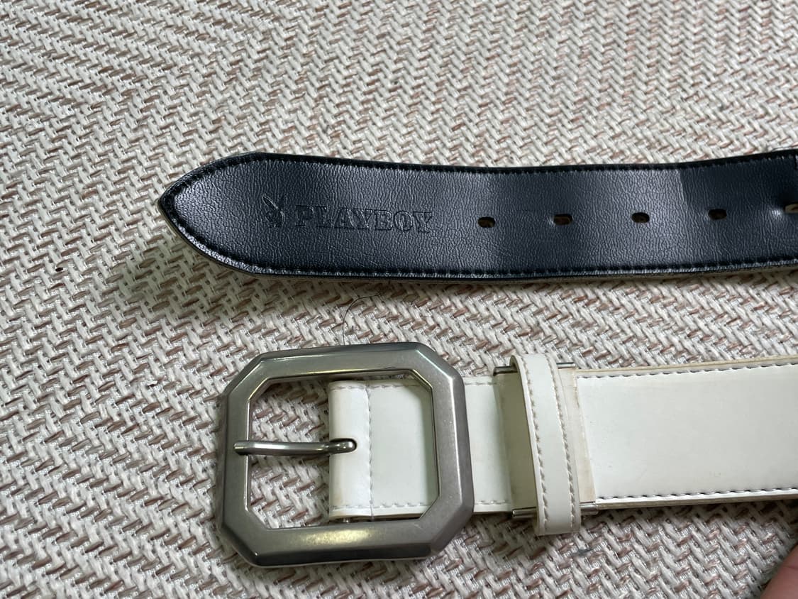 빈티지 플레이보이 펀칭 디테일 레더 벨트 J04392 상품이미지4
