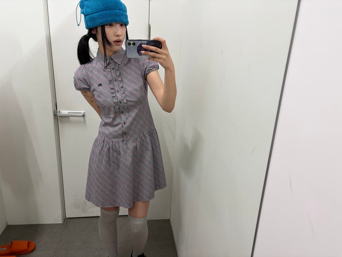 버버리 핑크체크 원피스 상품이미지4