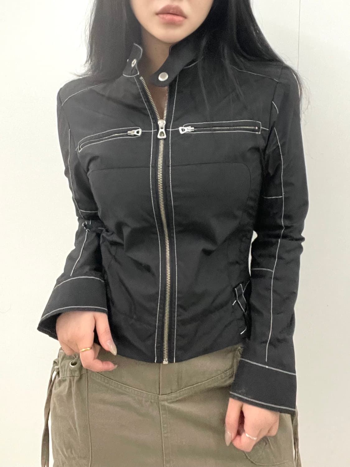 vintage y2k biker black jacket 상품이미지2