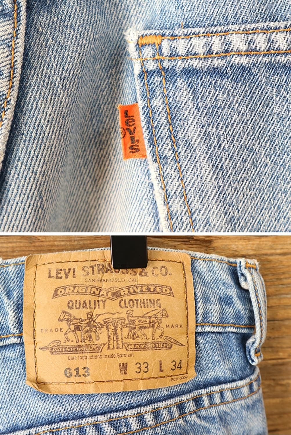 일본판 90S LEVIS 리바이스 613-04 오렌지텝 빈티지 데님  
 상품이미지7