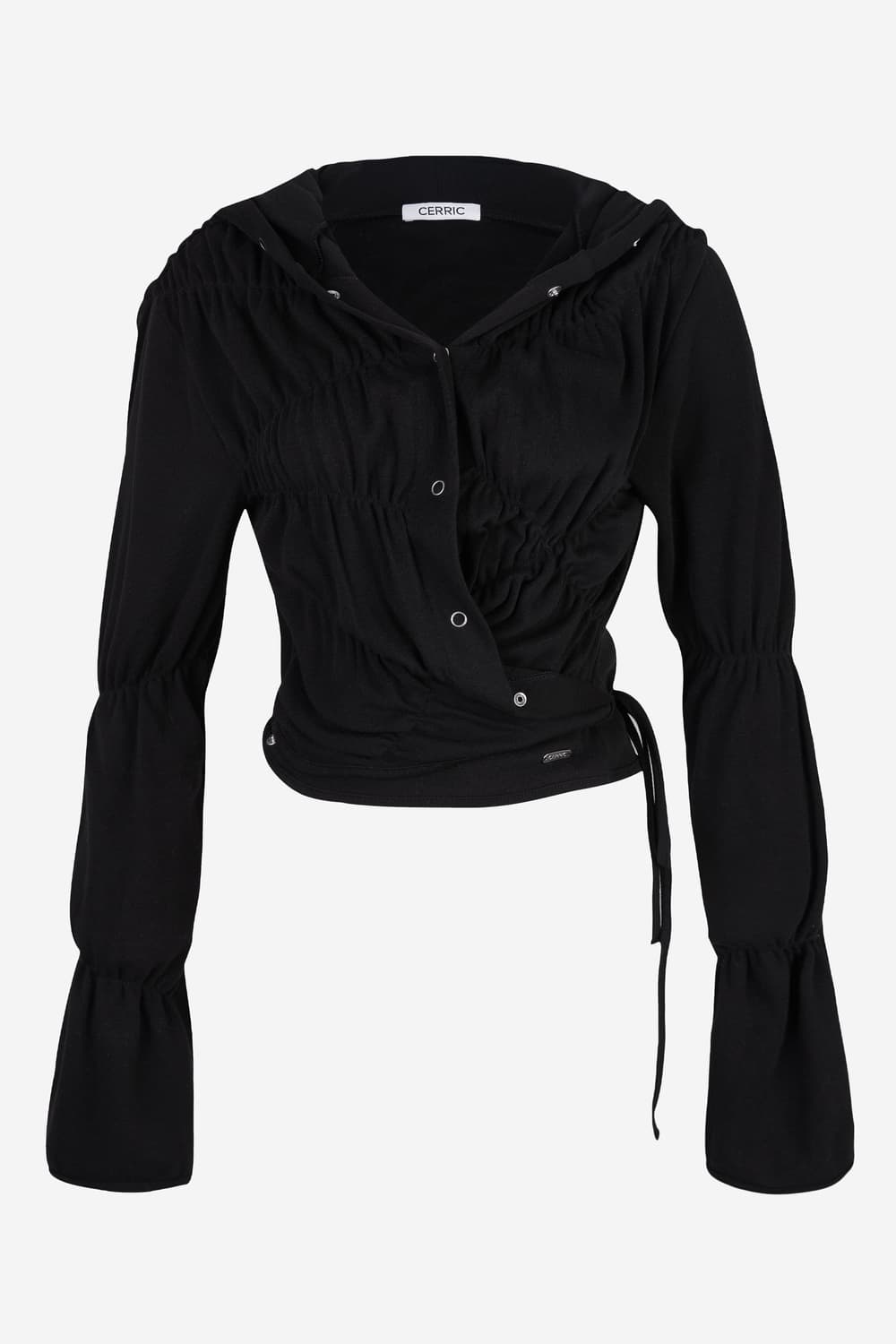 CERRIC SHIRRING WRAP HOOD CARDIGAN 상품이미지3