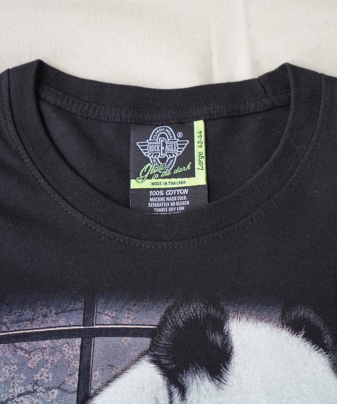 락이글 판다 드래곤 타투 그래픽 반팔 티셔츠 L 상품이미지3