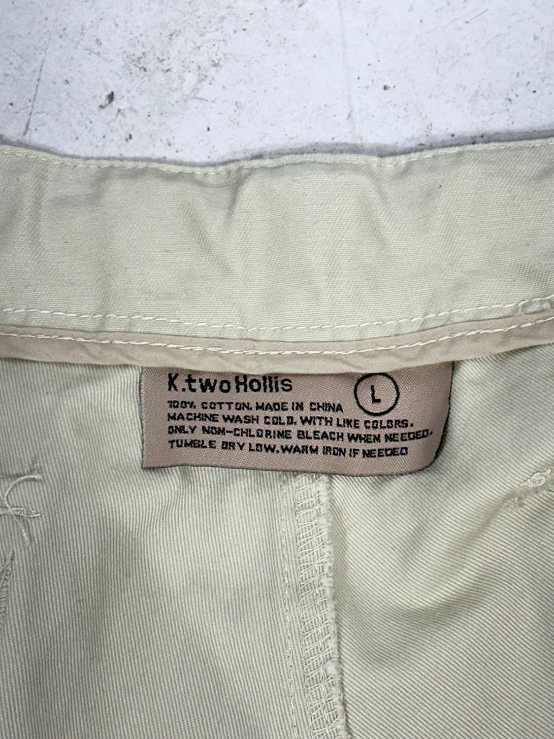 빈티지 아이보리 버뮤다 와이드 카고 팬츠 반바지 L 상품이미지7
