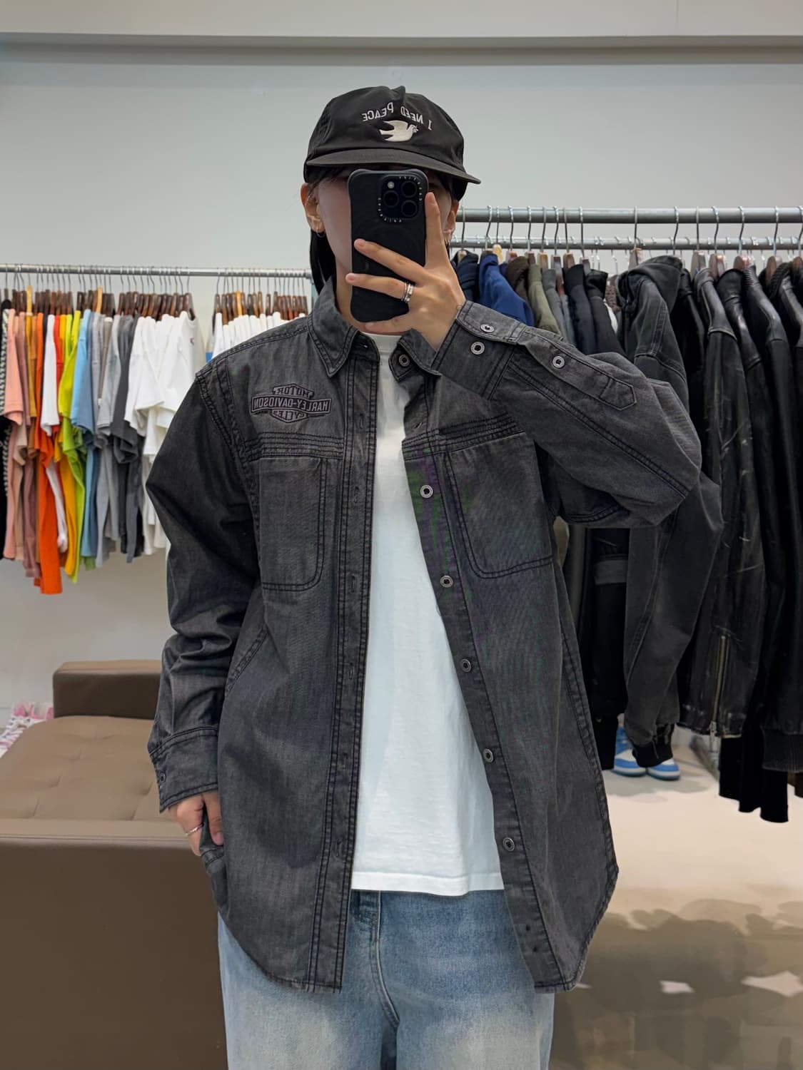 할리데이비슨 블랙 데님 워크 셔츠 상품이미지7