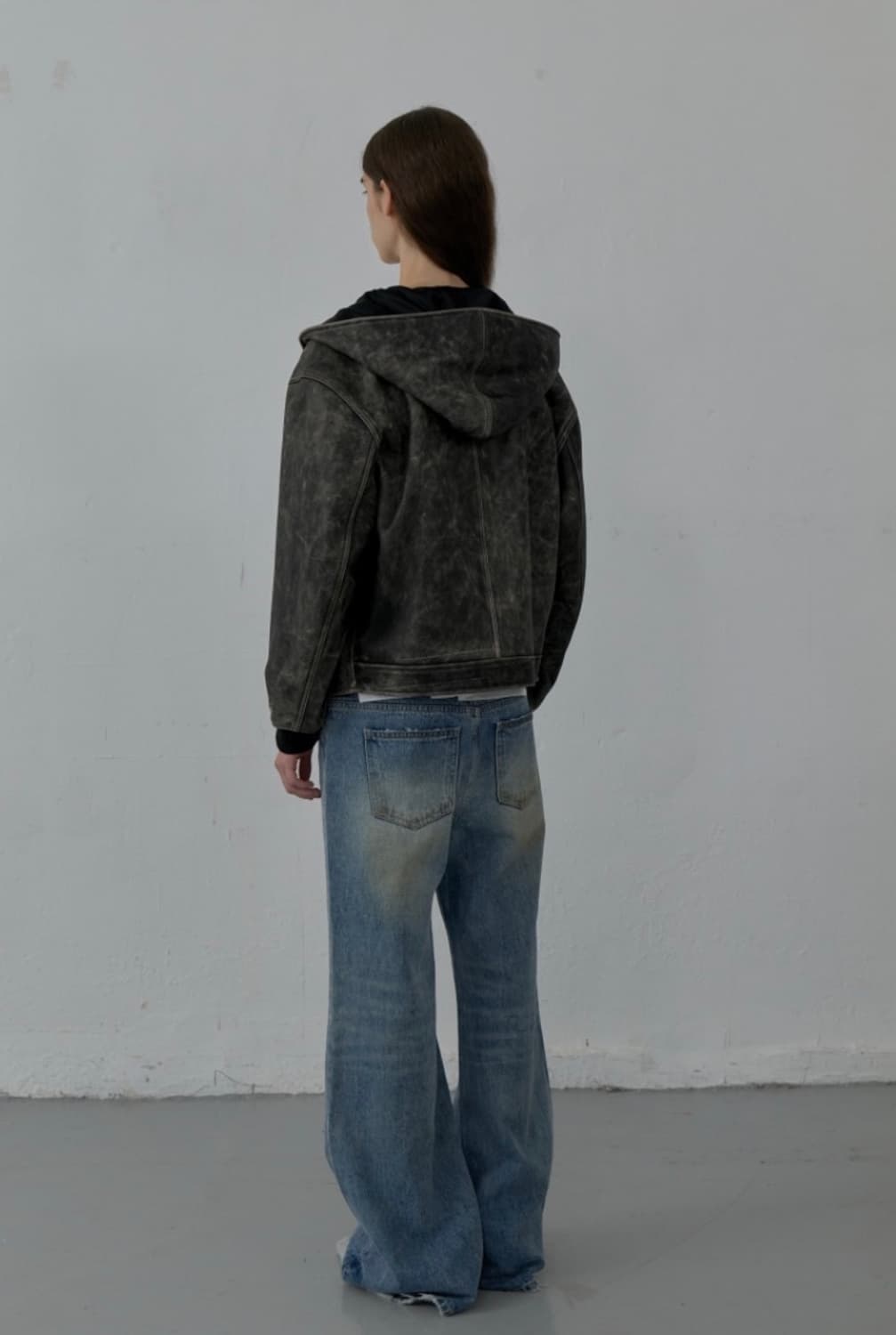 LCDC TM 빈티지 레더 후디드 집업 상품이미지2