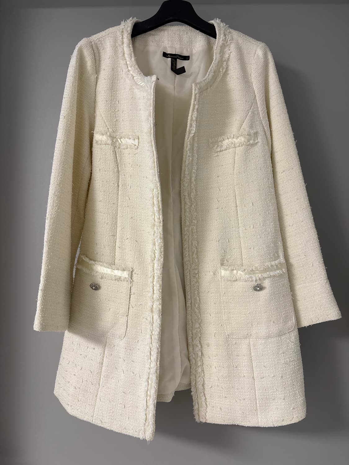 Ivory tweed one-piece jacket   상품이미지6