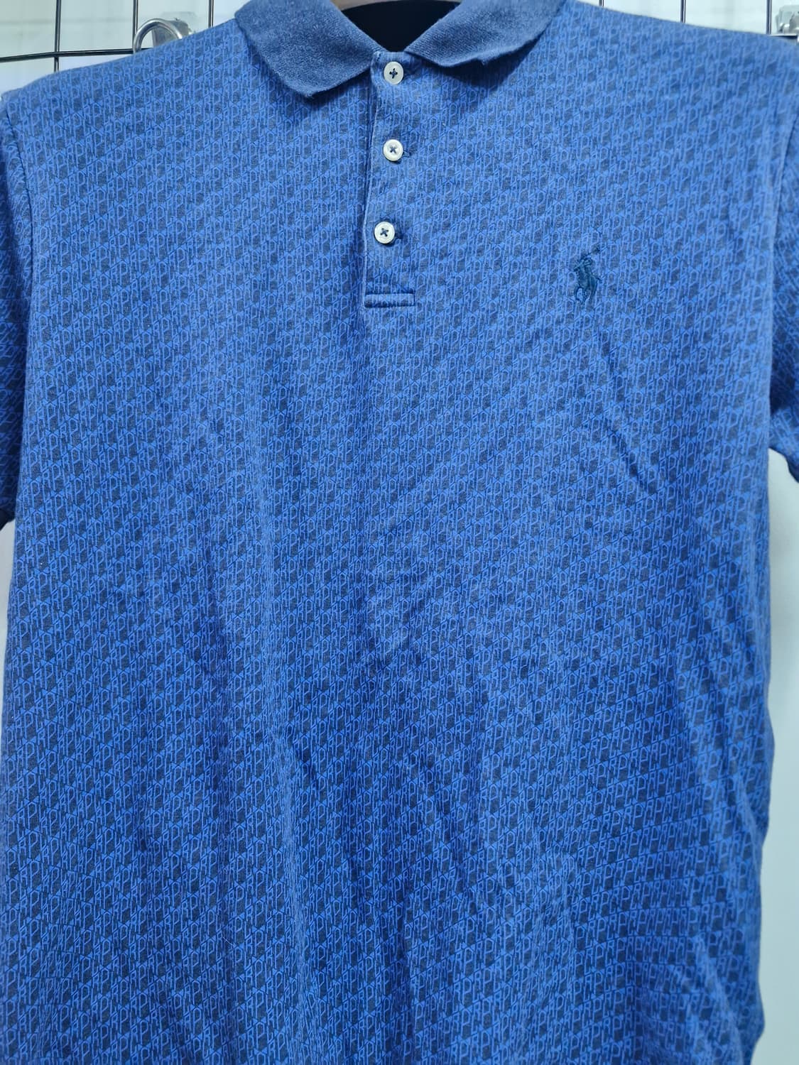 95M 폴로랄프로렌 블루 패턴 카라 반팔티. 상품이미지4