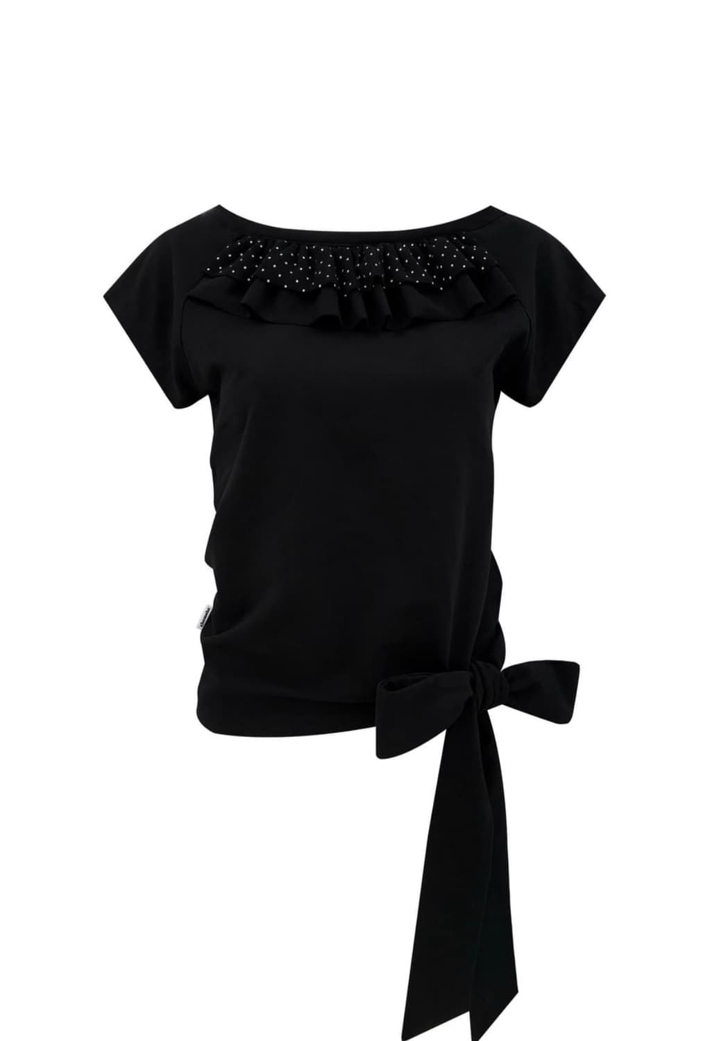 chemehc FRILL TIE TEE 체메씨 프릴 타이티 도트 상품이미지1