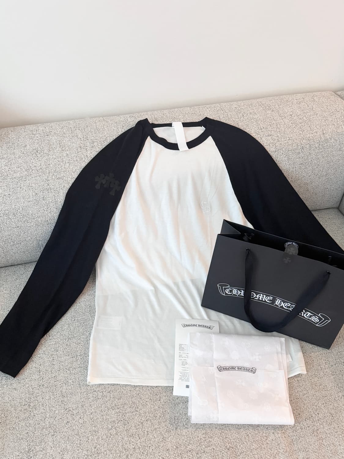 크롬하츠 세메터리 크로스 레더 패치 나그랑 롱슬리브 상품이미지1