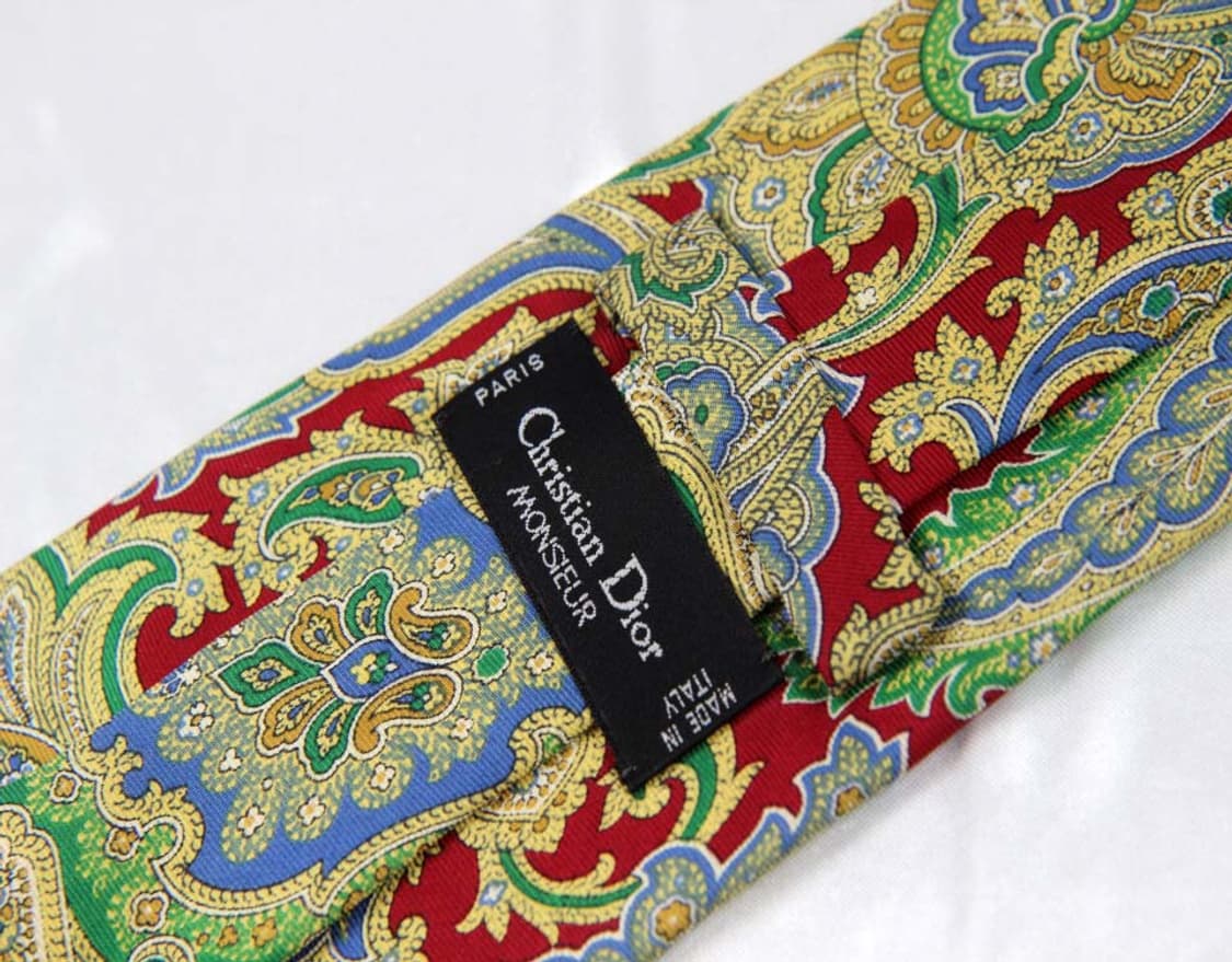 디올 9.2cm A등급 이태리 페이즐리 남자 명품 넥타이 상품이미지3