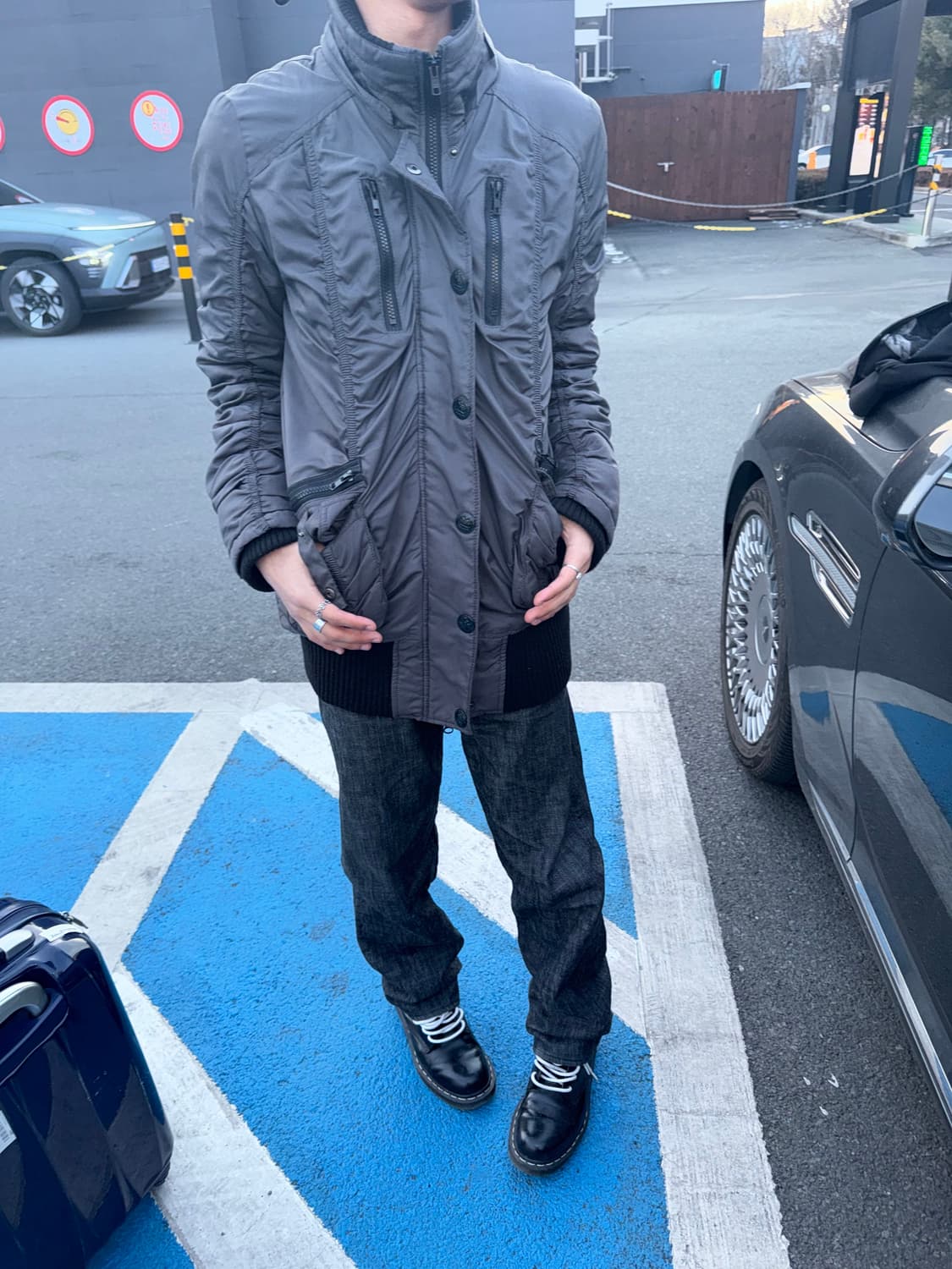 그레이 셔링 빈티지 푸퍼 상품이미지3