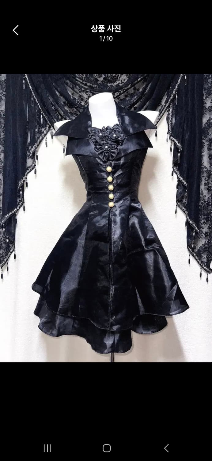 로맨틱고딕 고스펑크 미사깔 세라깔 미디 블랙 원피스 코르셋드레스 상품이미지2