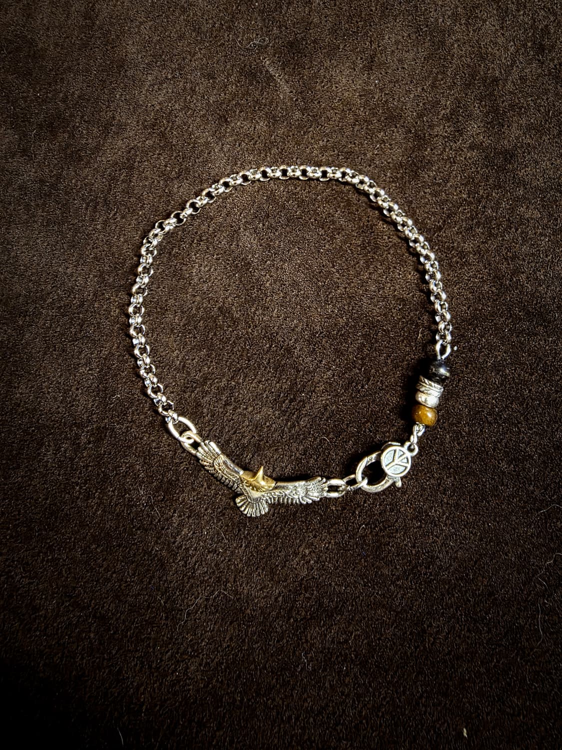 Eagle free – 블루/브라운호안석 & 실버925 포인트 체인팔찌 상품이미지4