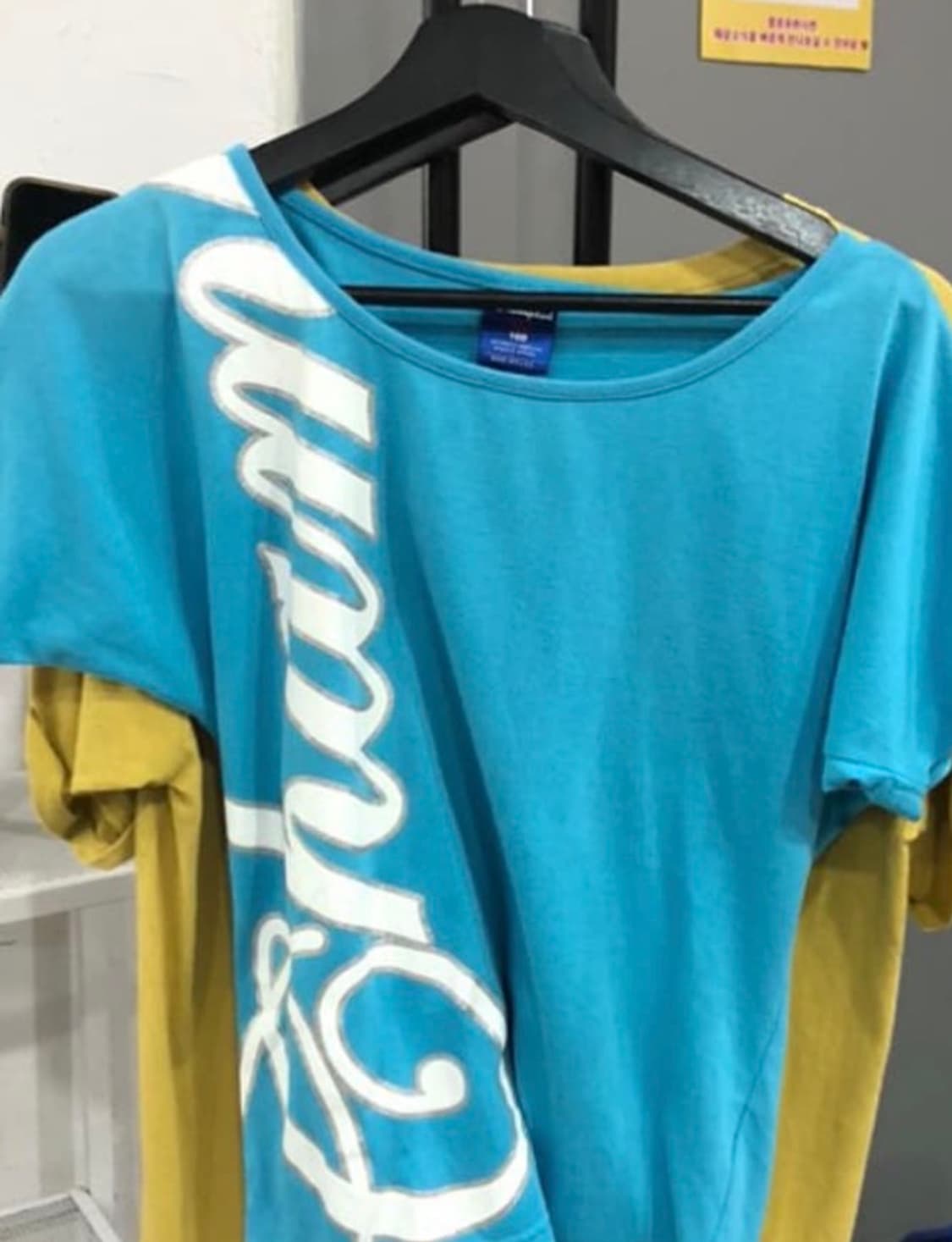 Champion 빅로고 반팔 티 블루 빈티지 상품이미지4