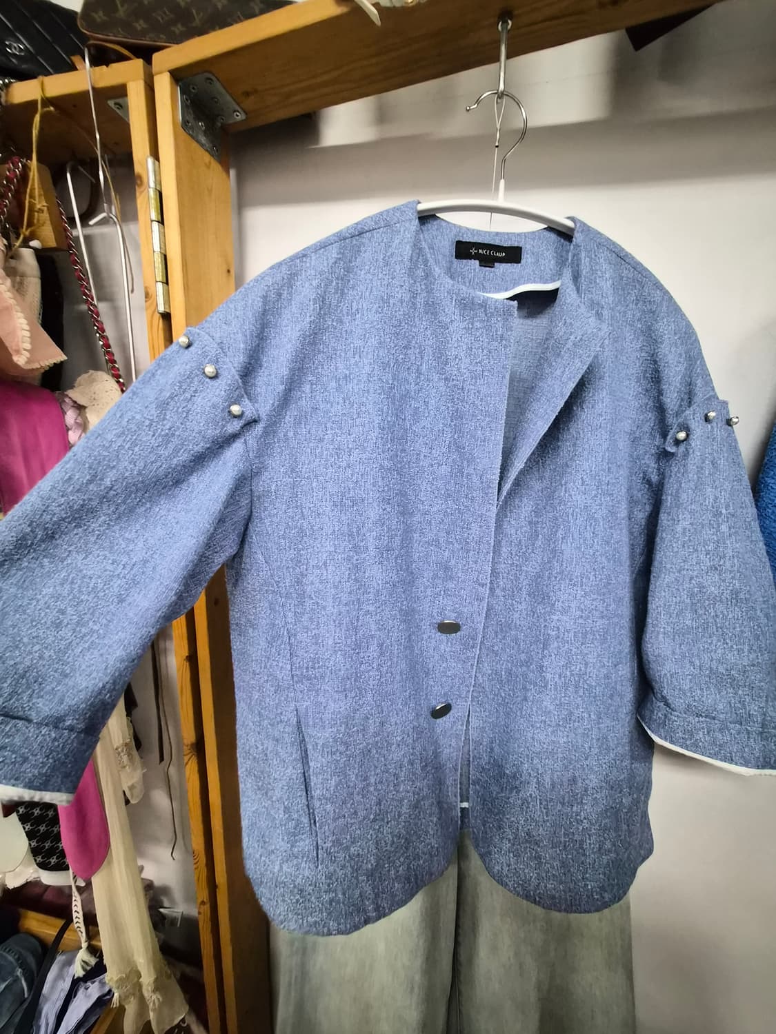 나이스클랍 진주 포인트 자켓 상품이미지3