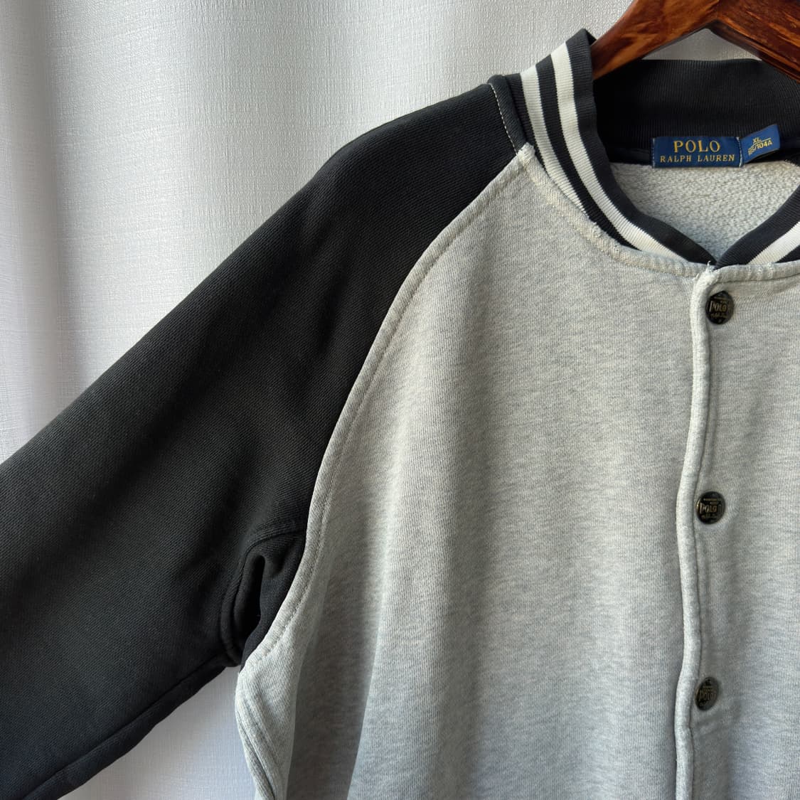 폴로 랄프로렌 바시티 자켓 블랙 그레이 XL 상품이미지3