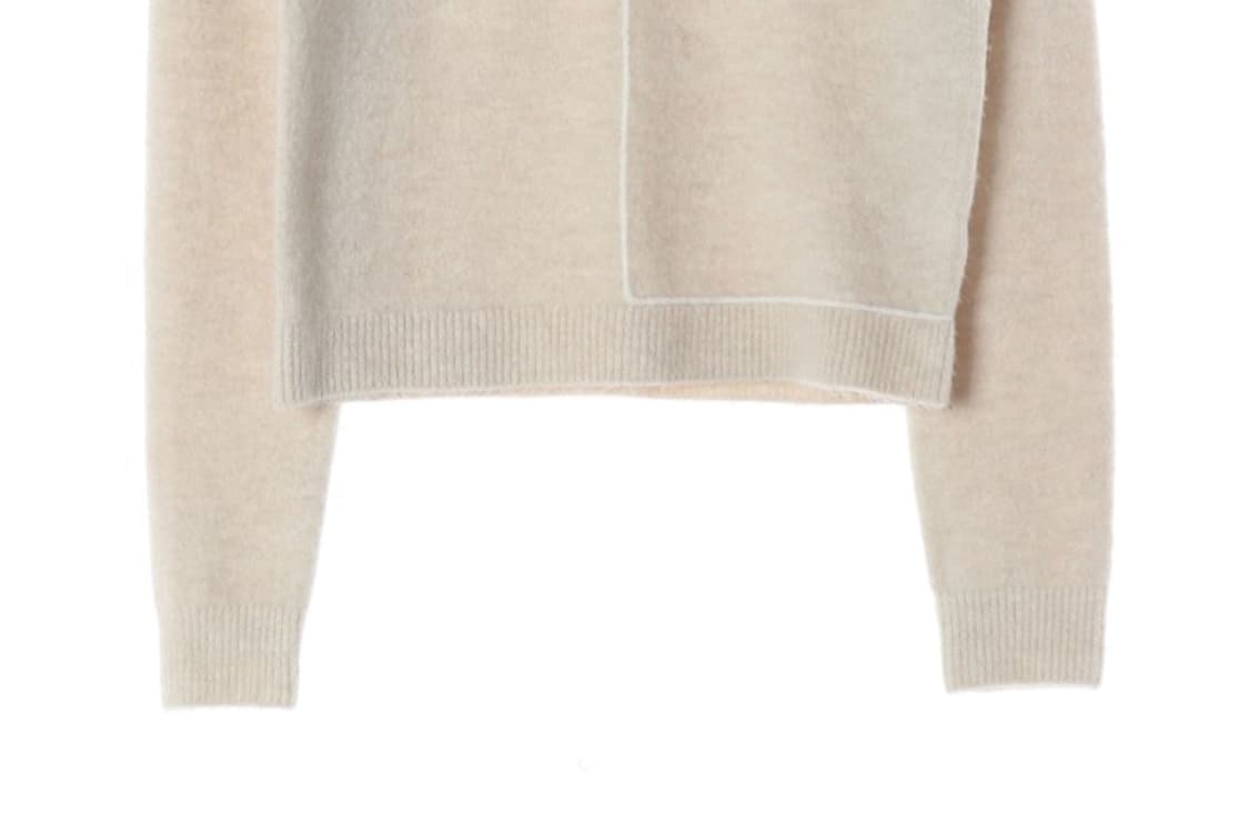 ZARA 오트밀 절개 디테일 울 블렌드 니트 M 상품이미지4