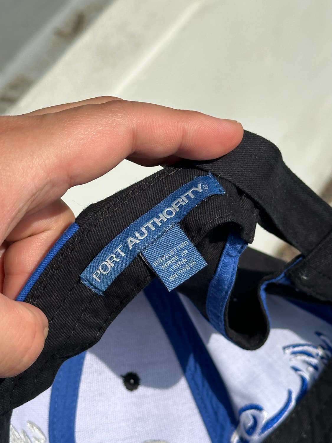 [M-L] Port Authority 블루 블랙 그래픽 빈티지 볼캡 모자 상품이미지6