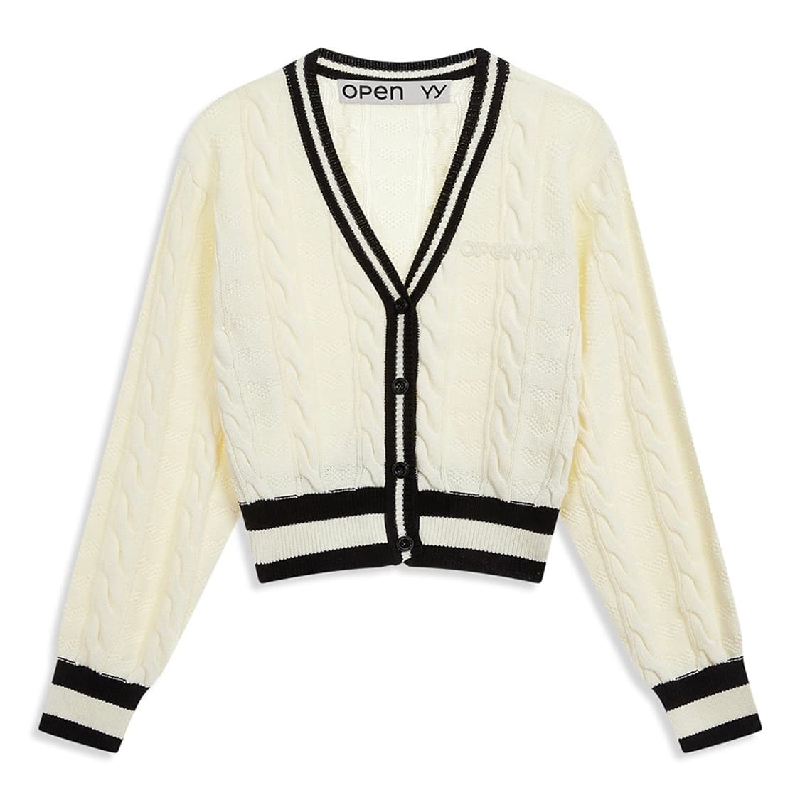 오픈와이와이 - HEART&CABLE CARDIGAN, IVORY 상품이미지1