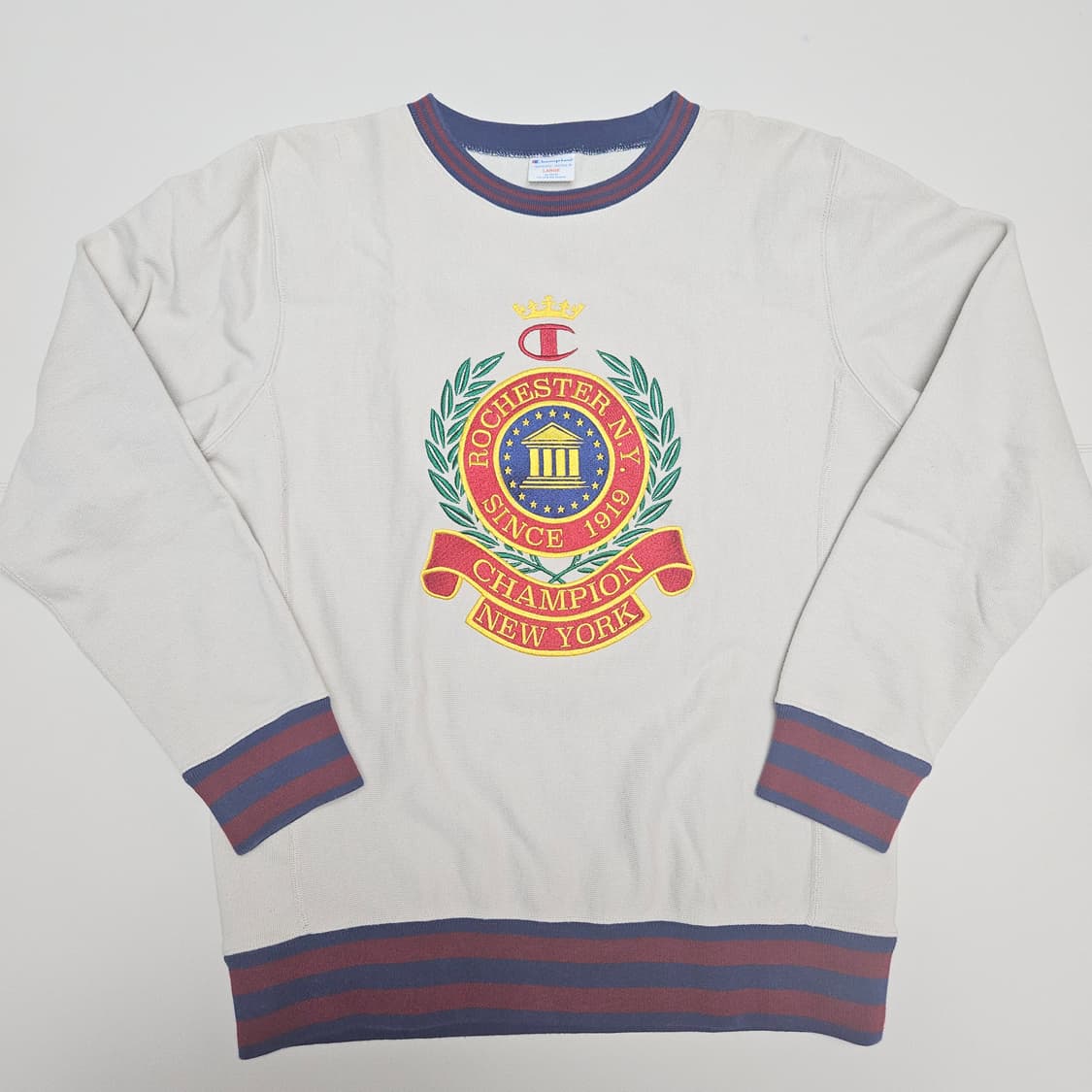 (무료배송, 레어) 챔피온 리버스위브 링거 자수 스웻셔츠 - L사이즈 상품이미지1