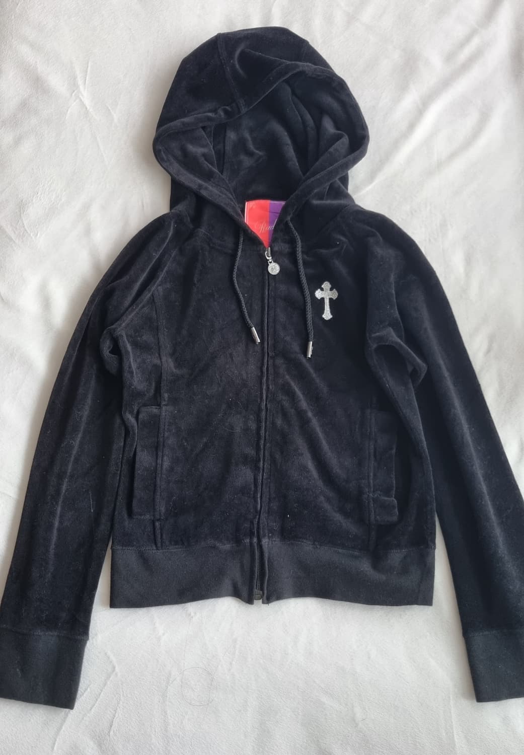 빈티지 Rady 갸루 블랙 벨벳 후드집업 상품이미지2