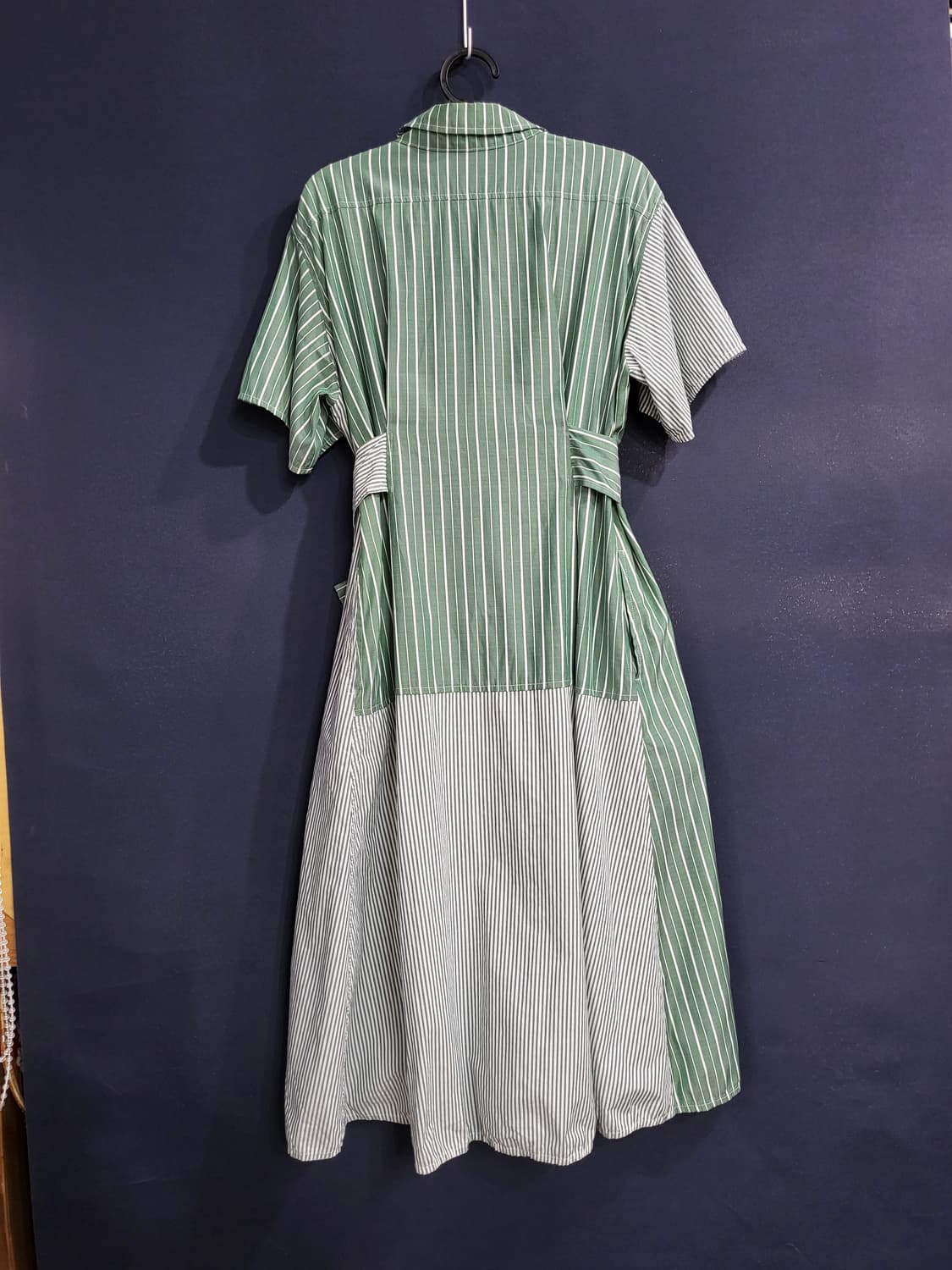 스트라이프 벨트 셔츠식 롱원피스 상품이미지7