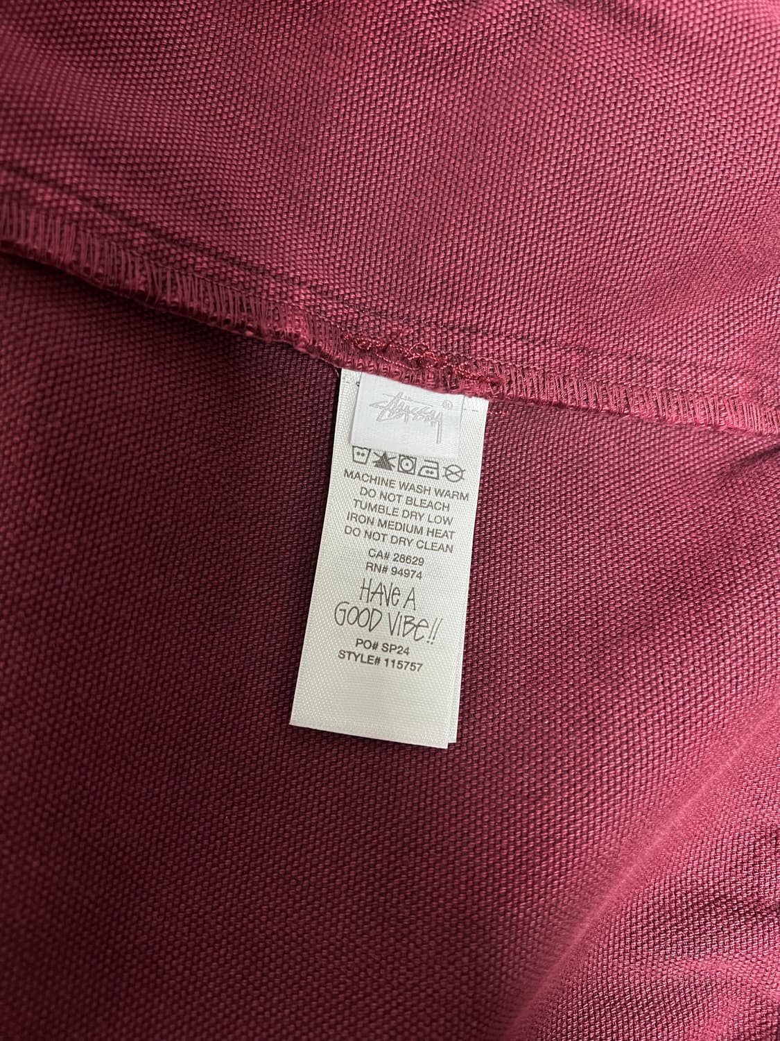 스투시 캔버스 워크 후드 자켓 와인 상품이미지7