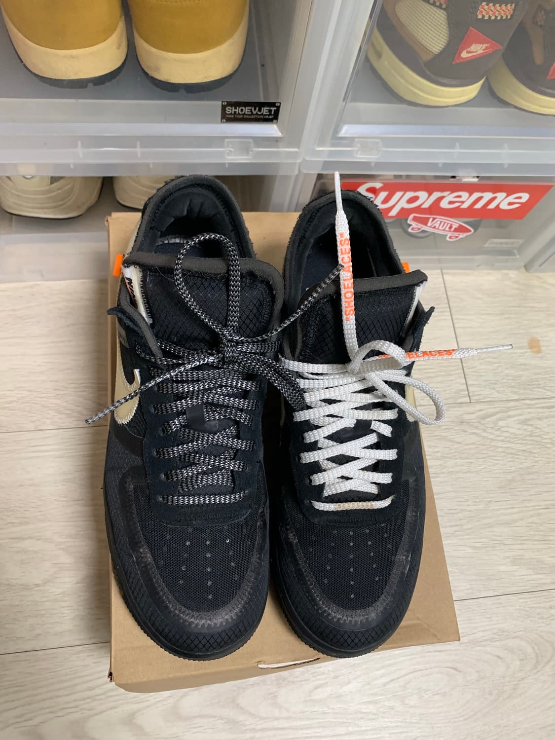 [275]나이키 오프화이트 에어포스 로우 블랙 상품이미지3