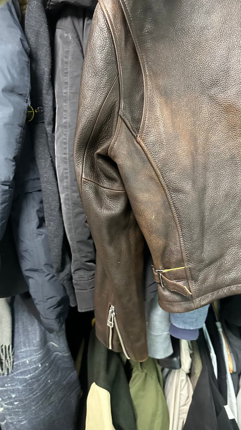 토니웩 디스트로이트 브라운 싱글 레더 자켓 L 상품이미지9