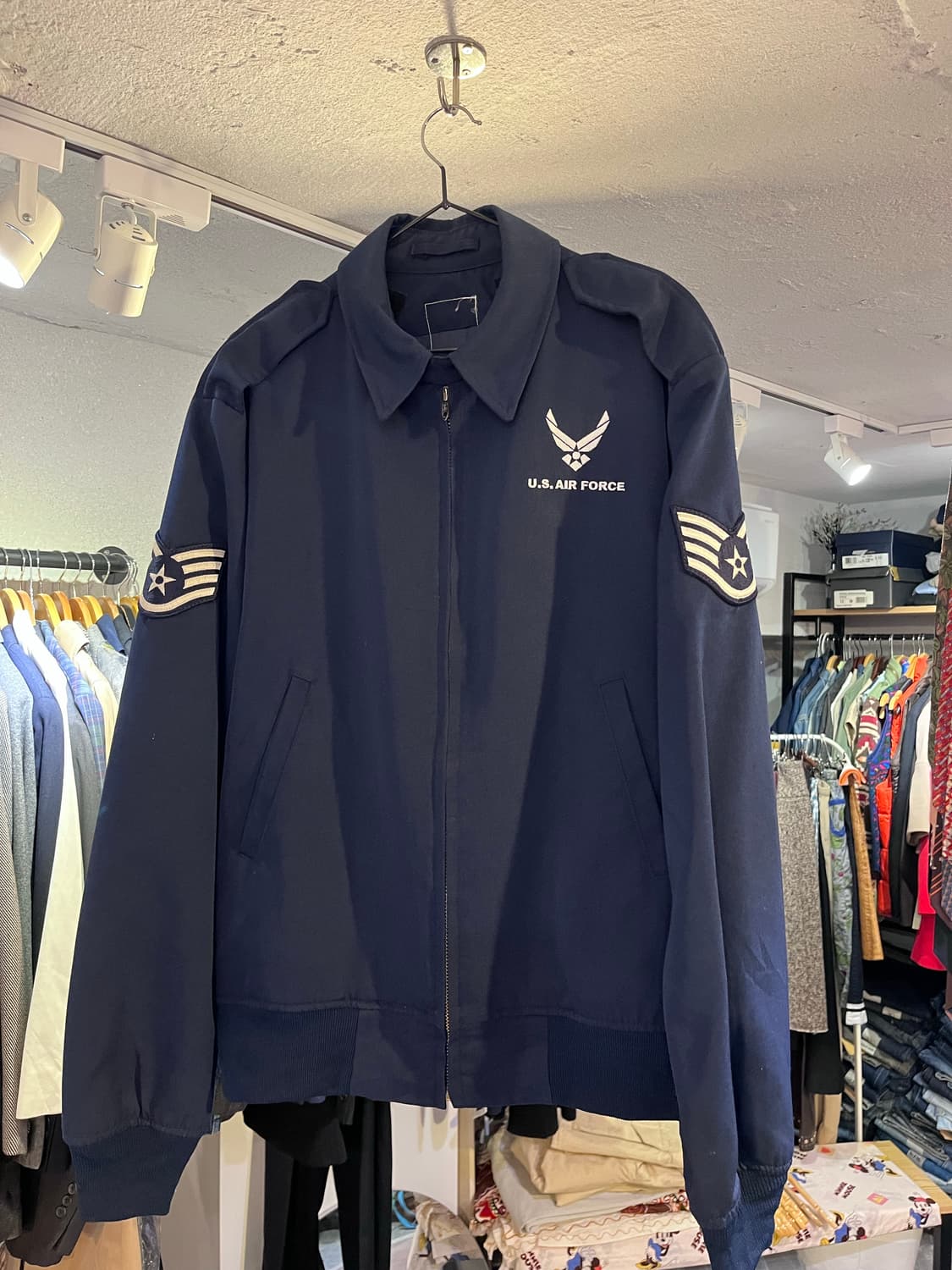 90-00’s USAF 로고 유틸리티 블루종 자켓 상품이미지1