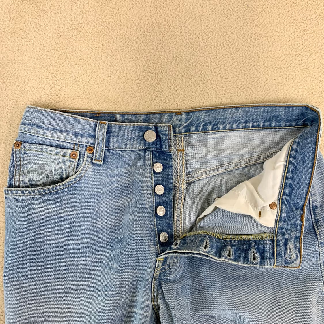 빈티지 리바이스 501 워싱 데님팬츠( 30사이즈 ) 남자청바지 연청 상품이미지3