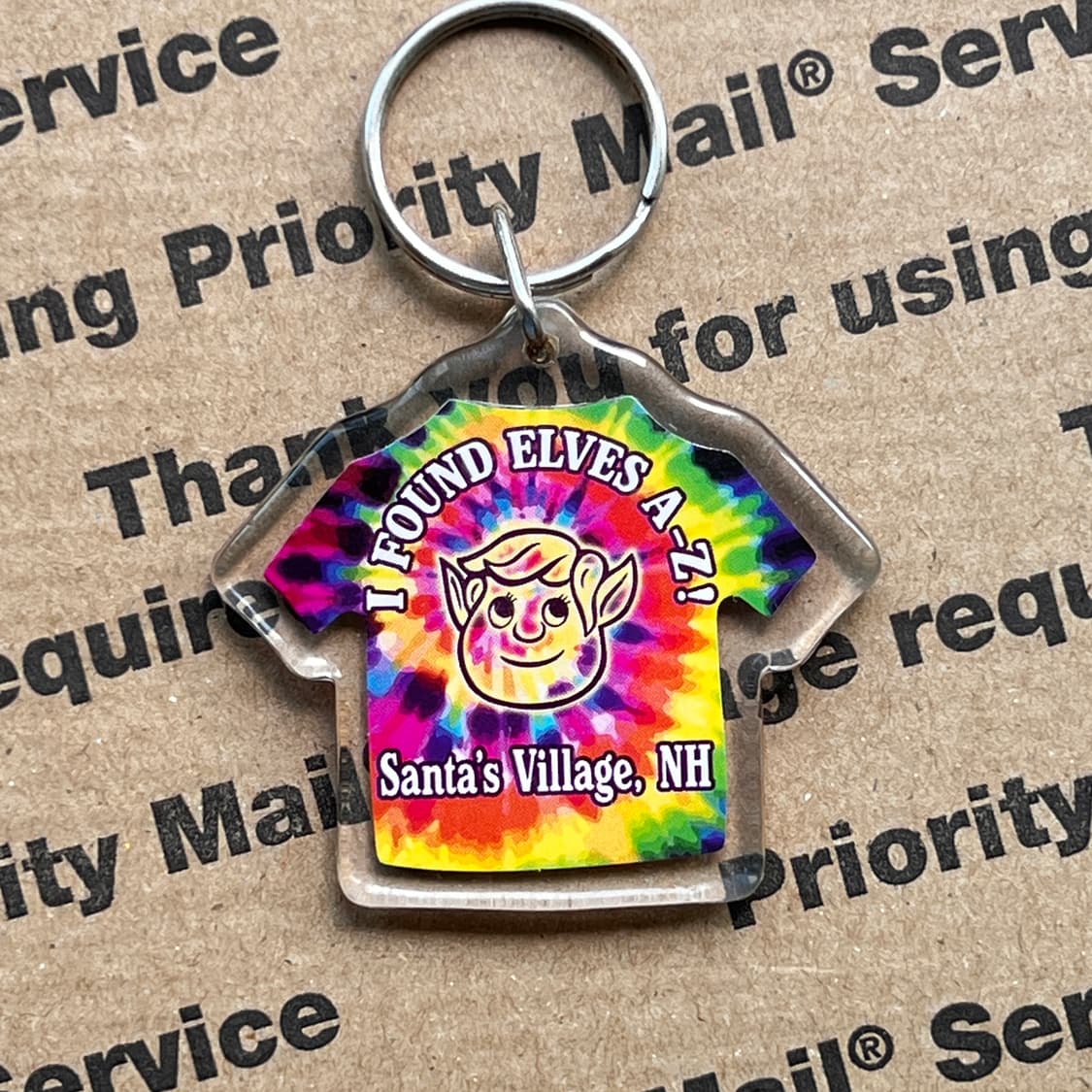 90s vtg Santa’s Village Tie Dye Keyring 상품이미지2
