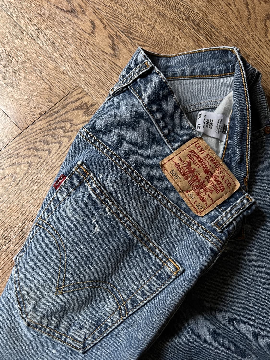 [34]00's 리바이스 USA 505 빈티지 페인팅 데님 팬츠 상품이미지9