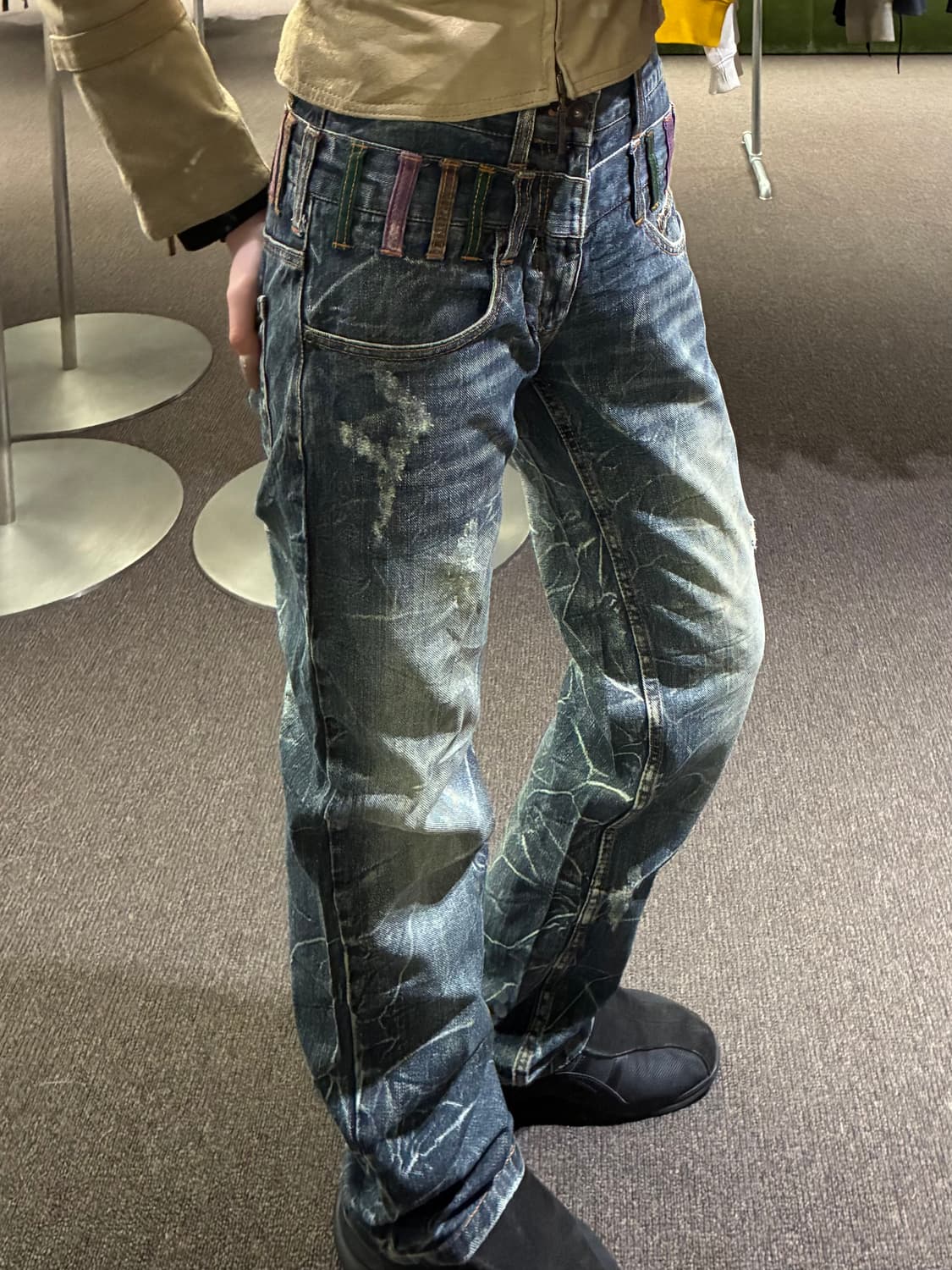 76)NYLAUS clothing 빈티지 레이어드 워싱 데님팬츠 상품이미지2