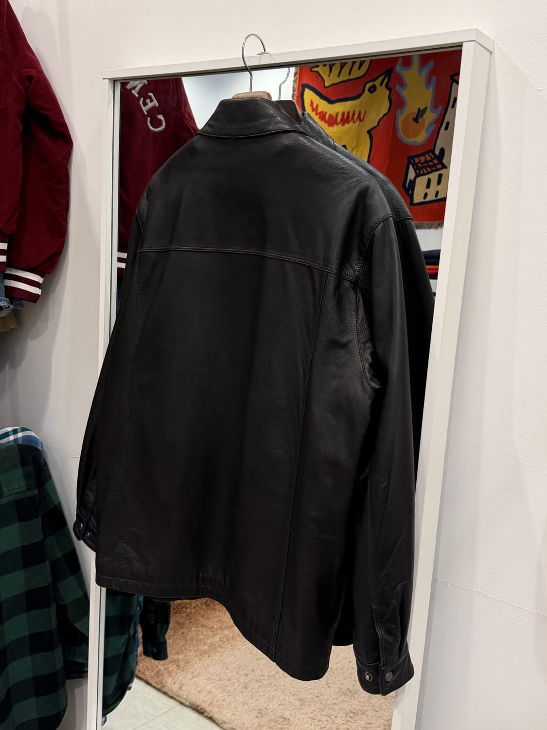 00s Idian 빈티지 쉽스킨 레더 카코트 상품이미지6