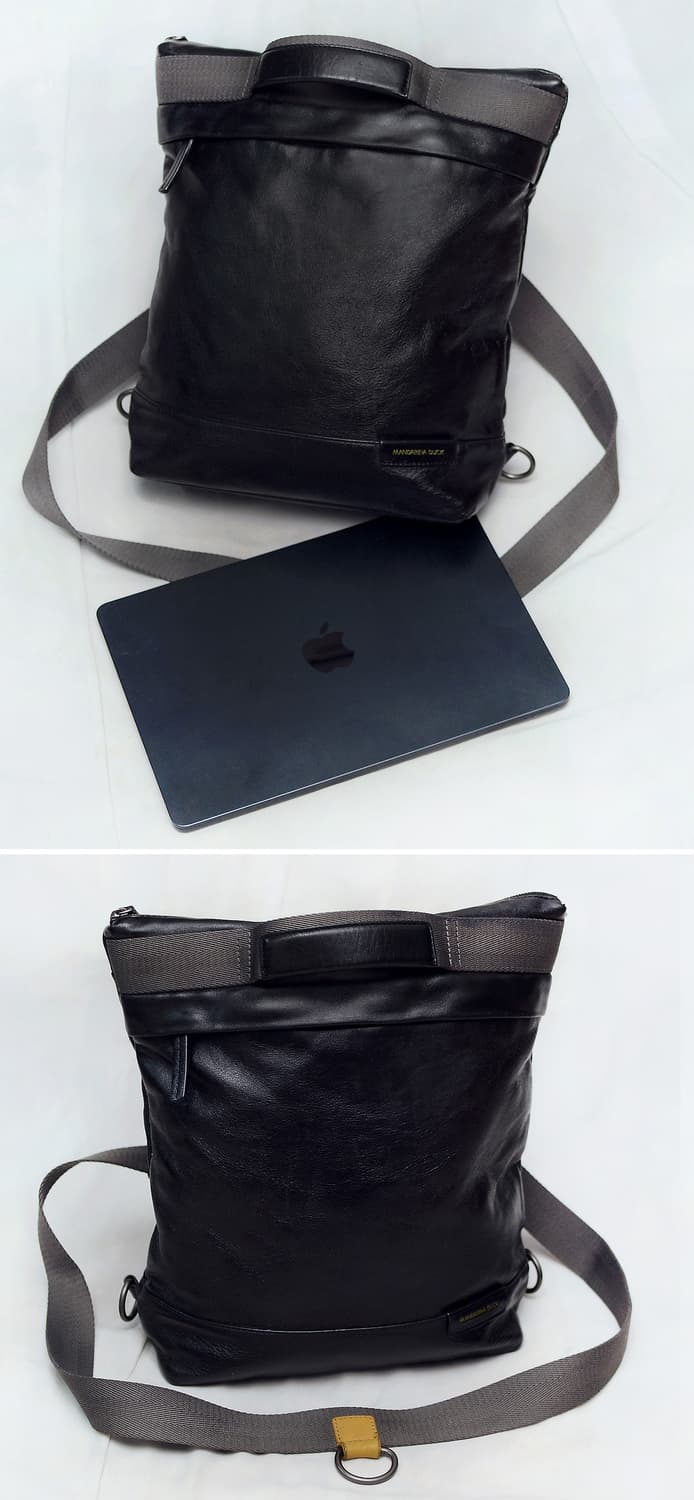 만다리나덕 이태리 복스레더 탑핸들 멀티웨이 스퀘어 백팩 상품이미지2