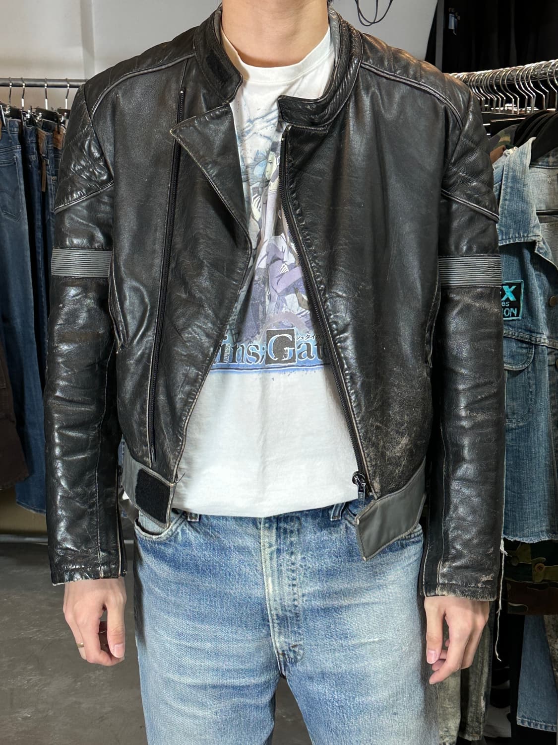 00's 빈티지 디스 레더 자켓 빈티지 레더 자켓 라이더 상품이미지10
