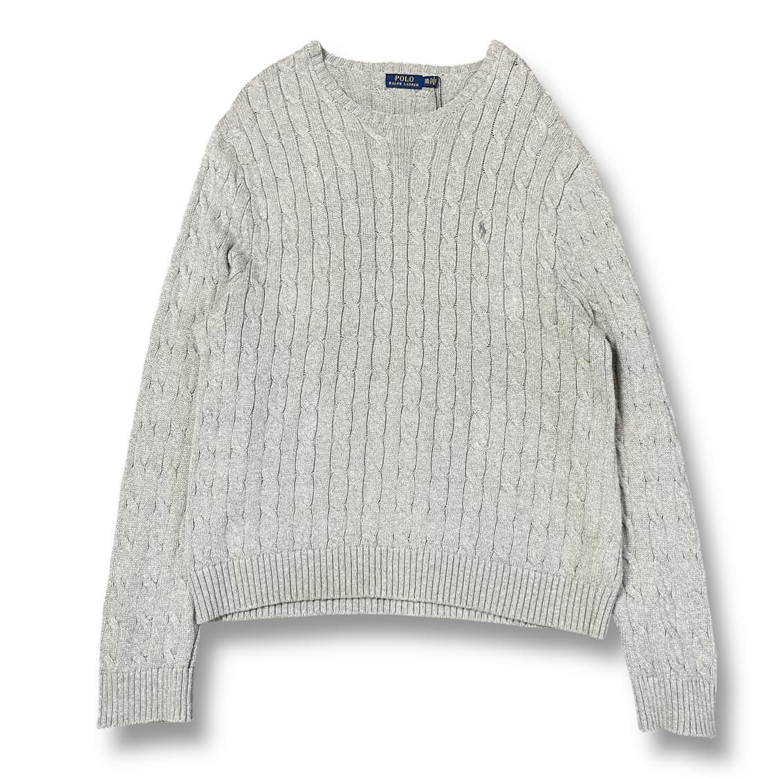 폴로 랄프로렌 빅사이즈 오버핏 그레이 꽈배기 니트 XXL 상품이미지1