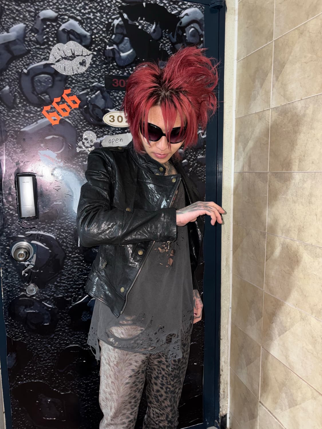 Lambskin Distressed Rider Jacket  상품이미지5